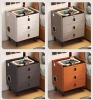 Meubles de chambre à coucher et de salle à manger modernes, intégrés, en bois massif, multifonctionnels, avec tiroirs de rangement, haut-parleur Bluetooth, table de chevet LED