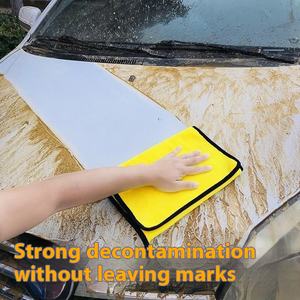 Vente en gros de serviette de voiture en microfibre polaire corail Station-service à séchage rapide Serviette cadeau Logo personnalisable pour chiffon de nettoyage spécial verre - Product Image 3