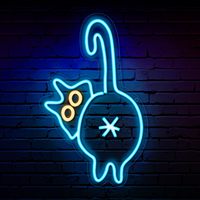 Enseigne néon LED mignonne en forme de chat Neonawall, lumière murale à intensité variable alimentée par USB pour chambre à coucher, animalerie, café et décoration commerciale de fêtes