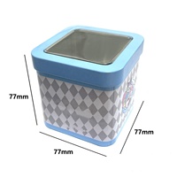 Boîte à montre carrée personnalisée en métal recyclable avec couvercle transparent pour le rangement