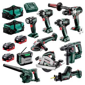 Perceuse sans fil Metabos 18V 5.5Ah, kit de 10 pièces, moteur sans balais, bois, métal, acier, vitesse unique, 6000 tr/min, OEM personnalisable, 3 ans de garantie - Product Image 1