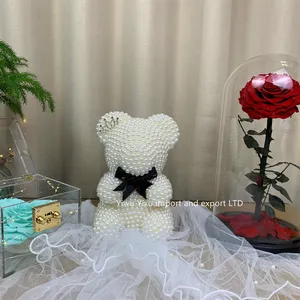 2024 Luxurious Gift Idea Handcrafted Valentine's Day Gifts Christmas Gifts 25cm Pearl Bear And 25cm Pearl Bunny