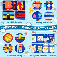 Tablero sensorial ocupado Montessori, juguete educativo de viaje para niños en edad preescolar, bebés, actividad, Aprendizaje, escritura, sensación, tablero de plástico