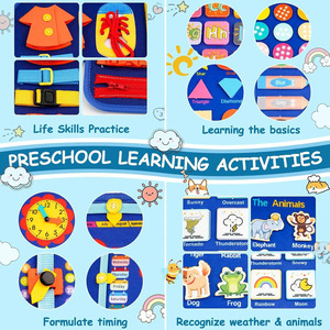 Montessori Sensory Busy Board Jouet de voyage éducatif pour enfants d'âge préscolaire Bébé Activité Apprentissage Écriture Sentiment Board Plastique - Product Image 5