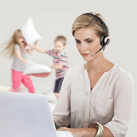 Fabricants Casque d'écoute antibruit pour bureau d'affaires Casque d'écoute téléphonique sans fil pour centre d'appels avec microphone