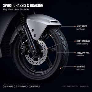 <span class=keywords><strong>Scooter</strong></span> à essence <span class=keywords><strong>50CC</strong></span> à prix abordable, vente en gros d'usine, moto 4 temps refroidie par air pour la livraison - Product Image 4