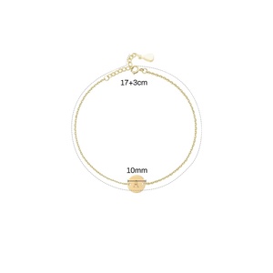 Bracelet CANNER en argent sterling S925 plaqué or 18 carats, ajustable, avec lettres simples de A à Z, pour femmes et filles - Product Image 1