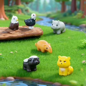 Set de Figuritas de Resina de Animales Miniatura, Adornos de Resina para Terrarios, Llaveros y Decoración de Jardines de Hadas - Product Image 4