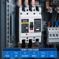 YEM1-125L MCCB Elektronik 3P 125A Casing Bakelite 400V Unit Trip Termal Magnetik CE untuk Kontrol Industri OEM CE CCC