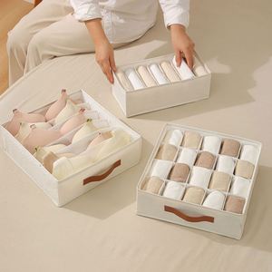 Organisateur de sous-vêtements pour armoire, boîte de rangement pliable en coton pour culottes, chaussettes et soutiens-gorge, organisateur de tiroir pour sous-vêtements - Product Image 6