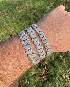 Bracelet maille cubaine en moissanite effet diamant pour hommes et femmes – Luxe et mode à prix abordable – Nouvelle collection en promotion - Product Image 3