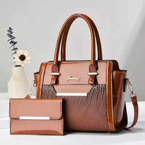 Sac à main pour femme en PU brillant effet crocodile, grande capacité, ensemble deux pièces, sac messager coréen, sac à bandoulière - Product Image 4