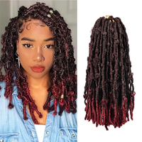 Extensions de cheveux synthétiques pour tresses au crochet, style Butterfly Locs, tissage simple, effet afro vieilli, torsades crépues pré-bouclées, pour femmes noires