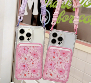 Custom Cartoon Magnetic PU Leather &amp; Canvas <strong>Phone</strong> <strong>Wallet</strong> Mag Card Safe Holder For IPhone For Use With Passports - Product Image 4