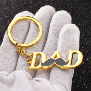 Porte-clés <span class=keywords><strong>mousqueton</strong></span> en acier inoxydable pour la fête des Mères et des Pères avec lettres anglaises MAMAN/PAPA - Petit pendentif cadeau - Product Image 4