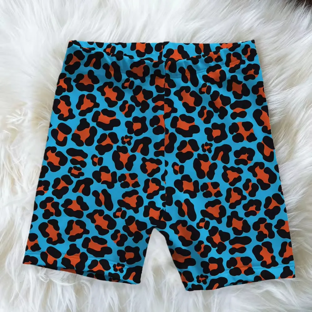 Ready to ship Printed 2 Pieces Sets Girl's Printed Biker Shorts For Wholesale