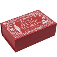 Boîtes cadeaux magnétiques rouges imprimées sur mesure, design victorien blanc, vente en gros, boîte à souvenirs pliable pour les fêtes et la vente au détail