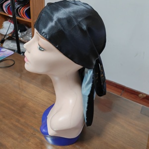 Durags personnalisés à faible MOQ avec logo imprimé, Durag en satin soyeux à longue queue pour femmes et hommes, cadeau promotionnel - Product Image 3
