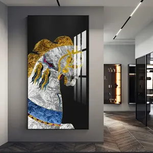 Portico corridoio decorazione verticale di lusso in vetro wall art picture crystal porcelain painting koi fish - Product Image 5