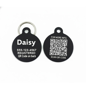 Plaque d'identification personnalisée pour animaux de compagnie avec code QR, à glisser, gravée, pour chien et chat, étiquette intelligente pour collier, pour une récupération facile des animaux de compagnie perdues - Product Image 3