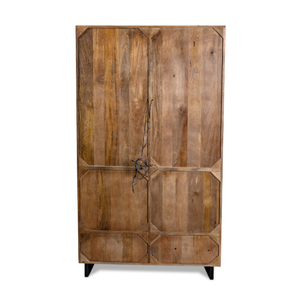 Vitrine en bois noir et naturel Oxberg avec portes en verre et étagères LED - Product Image 6