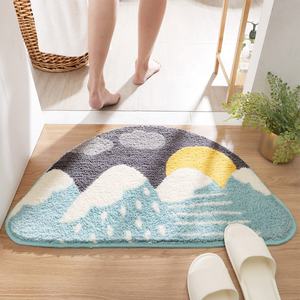 Custom <strong>Semi</strong> <strong>Circle</strong> Soft Microfiber Machine Washable TPE Bathroom Floor Rugs 3D <strong>Bath</strong> <strong>Mats</strong> - Product Image 5