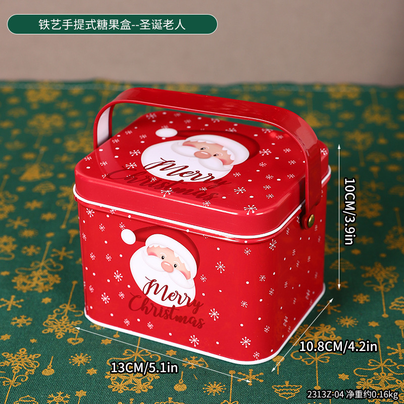 2313Z-04 กล่องขนมมือถือเหล็กดัด - ซานตาคลอส