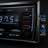 VOLOX 1 DIN Araç MP3 Çalar 7 Renkli Işıklar 50Wx4 Yüksek Güçlü Bluetooth Stereo Radyo 4-RCA USB TF Fabrika-Toptan-Fiyatı