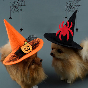 Joymay, venta al por mayor, sombrero de Mascota de bruja de Halloween, varios estilos, divertido sombrero de perro pequeño, disfraz de calabaza, gorra de fiesta para perros - Product Image 3