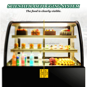 0.9m Black Curved Glass Cake Showcase Digital <b>Thermostat</b> Auto-defrosting Bread Display Refrigerator - Product Image 5