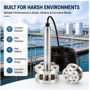 Capteur de niveau d'eau submersible IP68 pour eaux usées, anti-colmatage, en acier inoxydable 316L, sortie 4-20mA, haute précision - Product Image 5