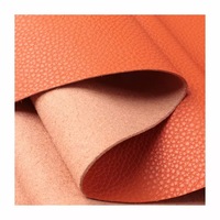 Cuir synthétique PU microfibre grain litchi 1,4 mm pour chaussures, sacs, ameublement, résistant aux taches, rouleau de cuir PU en gros