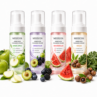 Mousse Nettoyante aux Acides Aminés Botaniques Fruités 100ml Pomme Prune Pastèque Savon Végétalien aux Baies AHA Hydratant Équilibrant le pH Contrôle du Sébum