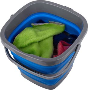 ถังพลาสติกพับได้ขนาด 2.6 แกลลอน (10 ลิตร) อ่างทรงกลมพับได้สำหรับทำความสะอาดบ้าน ประหยัดพื้นที่ ใช้เป็นกระถางน้ำกลางแจ้ง - Product Image 4