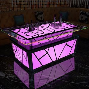 Manufacturer Customized <strong>Bar</strong> Pub Furniture <strong>Illuminated</strong> Led Lighting Tempered Glass Portable <strong>Table</strong> - Product Image 4