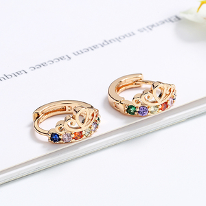 Accessoires pour femme, bijoux en gros, boucles d'oreilles plaquées zircone or 18k, <span class=keywords><strong>princesse</strong></span>, couronne, reine, boucles d'oreilles pour femmes et filles - Product Image 6