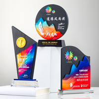 Trophées et médailles personnalisés en forme de montagne, plaque de récompense en ardoise imprimée en 3D UV, cadeau d'entreprise personnalisé pour événements sportifs