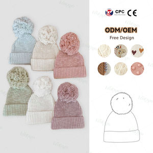 Chapeau d'hiver pour bébé nouveau-né avec logo personnalisé, couleur unie, mode, bébé fille, bonnet, enfant, tout-petit, garçon, bonnet en tricot - Product Image 1