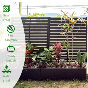 2-in-1 Raised Garden Bed with <b>Trellis</b> Rust-Proof Louvered Design Easy Assembly Custom Pattern Available Planter Box for Patio - Product Image 3