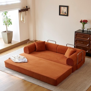 Canapé-lit convertible en tissu compressible avec support dorsal et accoudoirs, design moderne et écologique pour appartement, hôtel, <span class=keywords><strong>villa</strong></span> - Product Image 6