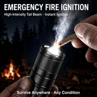 Linterna LED con Luz de Encendido Trasera, Enfoque Ajustable, Batería 21700, Recargable por USB C, Lámpara de Trabajo para Senderismo y Emergencias