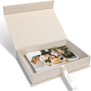 Photo Packaging Linen <strong>Box</strong> with Video Display Screen Included Elegant Paper <strong>Box</strong> for Family <strong>Wedding</strong> Photos Memory <strong>Keepsake</strong> <strong>Box</strong> - Product Image 2