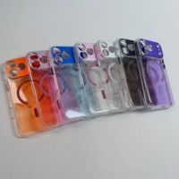 Coque de téléphone de luxe scintillante avec cadre de protection métallique pour appareil photo, antichoc et magnétique, pour iPhone 17 16 15 Pro Max