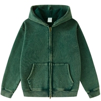 Sweat-shirts à capuche surdimensionnés pour hommes, personnalisés, 460 grammes, style vintage délavé, double fermeture éclair, vente en gros