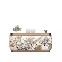 Comptoir de réception d'hôtel moderne en bois, comptoir de caisse pour salon de beauté, comptoir de bar pour magasin de vêtements, comptoir pour clinique médicale, esthétique et dentaire