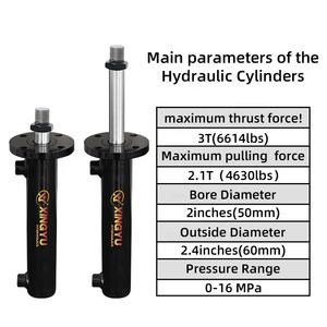 工业机械 HSG <span class=keywords><strong>3</strong></span>吨缸径50毫米双作用行程100 200 300 1000毫米法兰液压缸现货 - Product Image 2