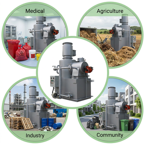 Two <strong>Chambers</strong> Clinical Waste Incinerator Odorless Medical Waste Disposal Incinerator Pet <strong>Cremation</strong> Furnace - Product Image 4