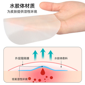 Pansement hydrocolloïde transfrontalier, type à bords pressés, patch auto-adhésif pour ampoules au talon, pansement adhésif, cache-tatouage invisible - Product Image 1