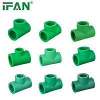 IFAN OEM ODM matériaux de plomberie en plastique femelle mâle PPR polypropylène couleur verte alimentation en eau 20-125mm raccords PPR