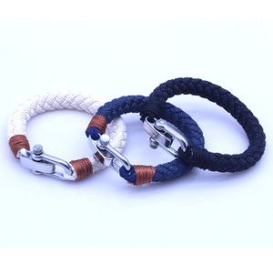 Pulsera Náutica Personalizada de Moda para Hombre, con Cuerda de Tela Náutica y Cierre de Acero Inoxidable Ajustable - Product Image 2
